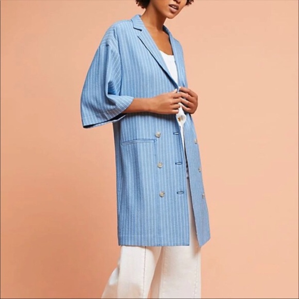Anthropologie Maeve Shortsleeved Long Blazer